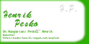 henrik pesko business card